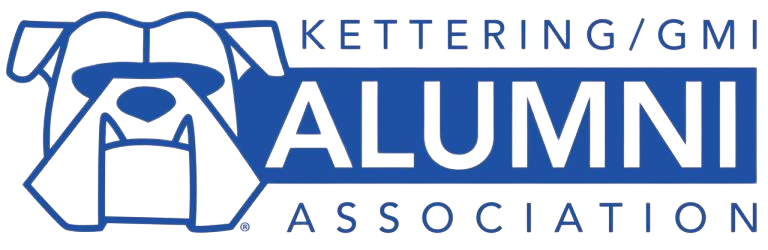 Kettering GMI Alumni Association with bulldog mascot outline